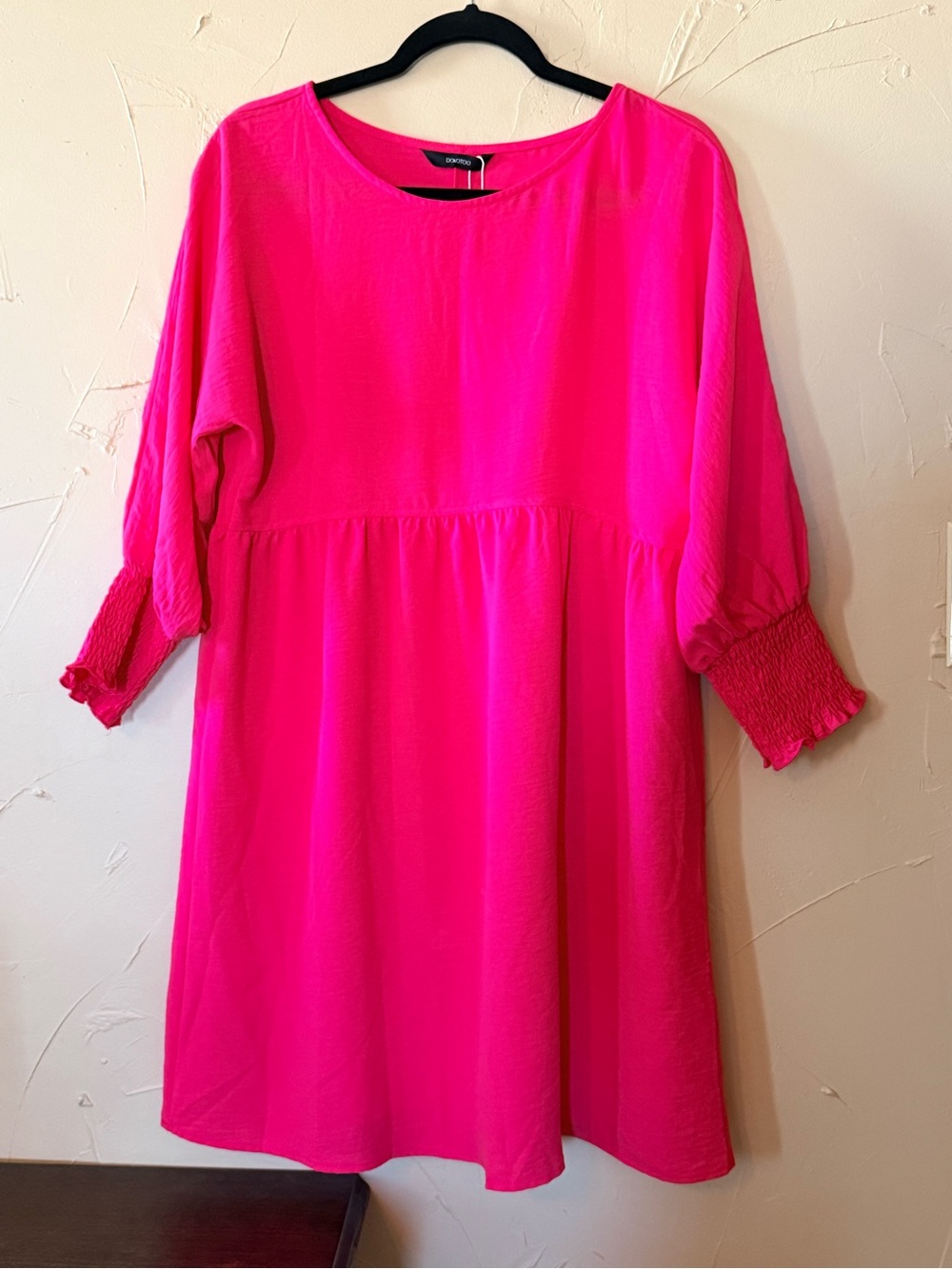 Dokotoo Women's Smocked Sleeve empire waist Babydoll Dress - Pink - Picture 3 of 6